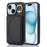 Ring Holder Card Bag Skin Feel Phone Case, For iPhone 16, For iPhone 15 Pro Max, For iPhone 15 Pro, For iPhone 15 Plus, For iPhone 15, For iPhone 14 Plus, For iPhone 14, For iPhone 14 Pro