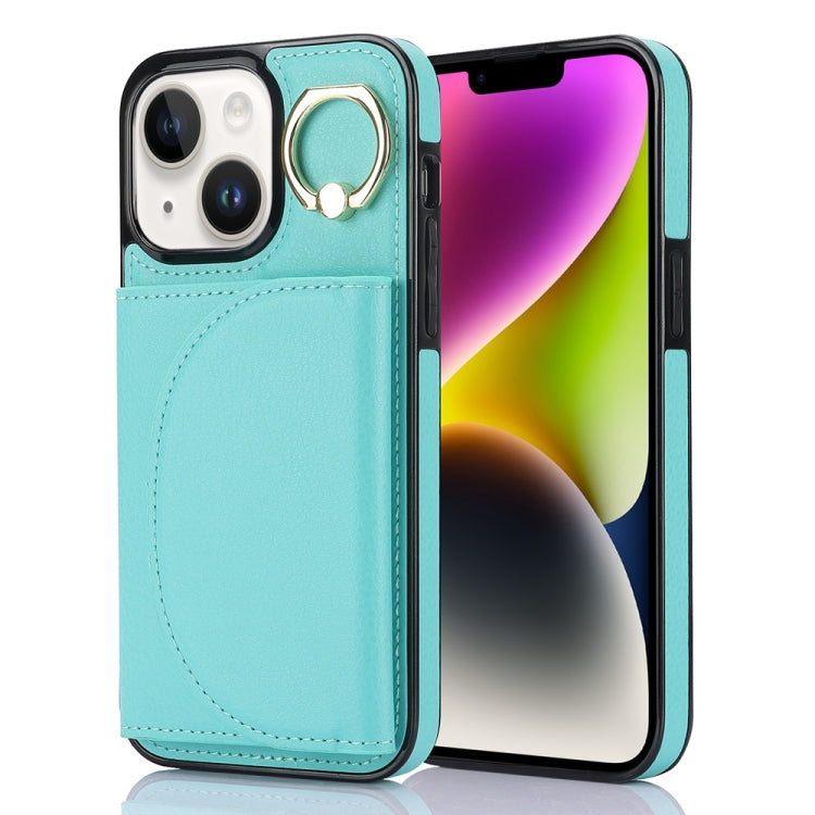 Ring Holder Card Bag Skin Feel Phone Case, For iPhone 16, For iPhone 15 Pro Max, For iPhone 15 Pro, For iPhone 15 Plus, For iPhone 15, For iPhone 14 Plus, For iPhone 14, For iPhone 14 Pro