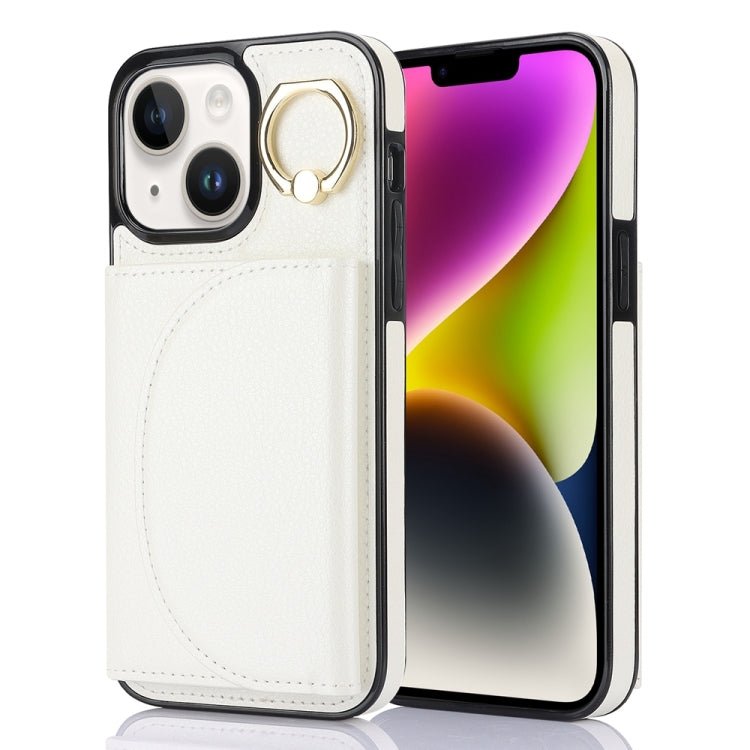 Ring Holder Card Bag Skin Feel Phone Case, For iPhone 16, For iPhone 15 Pro Max, For iPhone 15 Pro, For iPhone 15 Plus, For iPhone 15, For iPhone 14 Plus, For iPhone 14, For iPhone 14 Pro