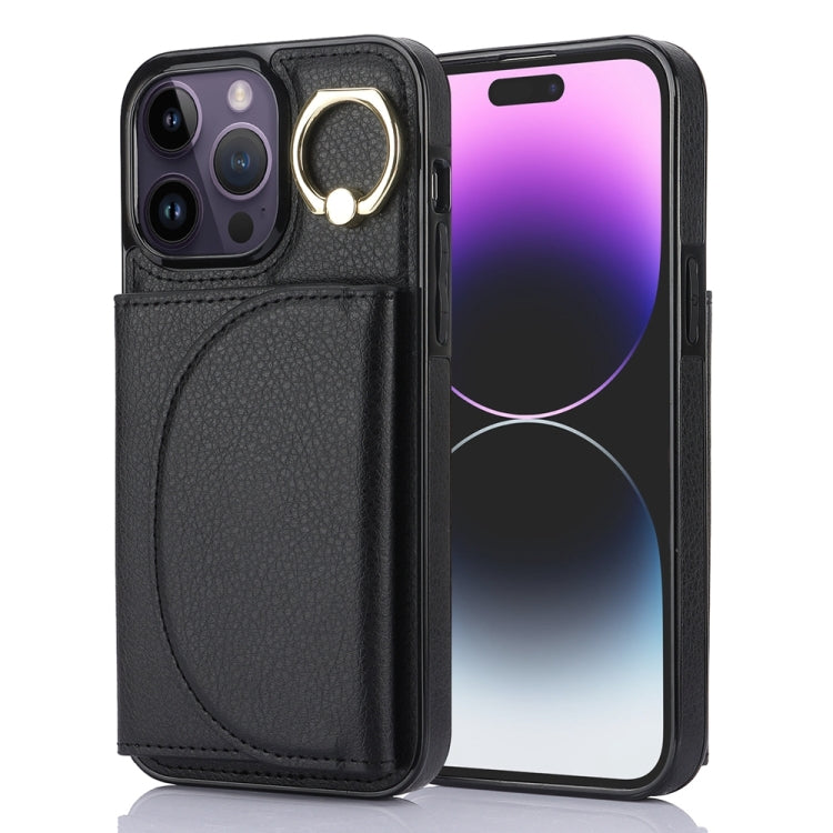 Ring Holder Card Bag Skin Feel Phone Case, For iPhone 16, For iPhone 15 Pro Max, For iPhone 15 Pro, For iPhone 15 Plus, For iPhone 15, For iPhone 14 Plus, For iPhone 14, For iPhone 14 Pro