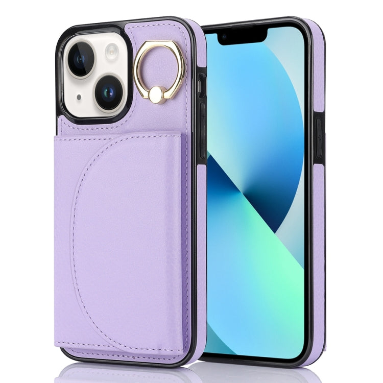 Ring Holder Card Bag Skin Feel Phone Case, For iPhone 14 Pro Max, For iPhone SE 2022 / 2020 / 8 / 7, For iPhone 13 Pro Max, For iPhone 13 Pro, For iPhone 13, For iPhone 12 / 12 Pro, For iPhone 12 Pro Max, For iPhone 11 Pro Max