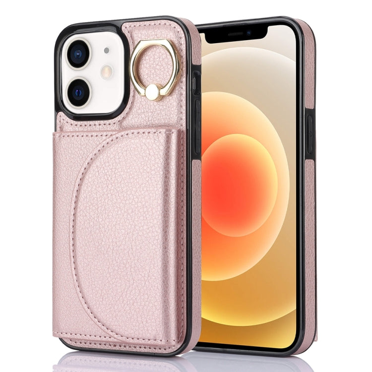 Ring Holder Card Bag Skin Feel Phone Case, For iPhone 14 Pro Max, For iPhone SE 2022 / 2020 / 8 / 7, For iPhone 13 Pro Max, For iPhone 13 Pro, For iPhone 13, For iPhone 12 / 12 Pro, For iPhone 12 Pro Max, For iPhone 11 Pro Max