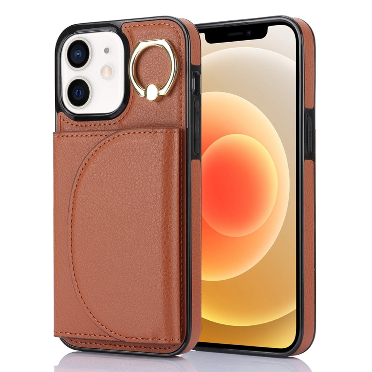 Ring Holder Card Bag Skin Feel Phone Case, For iPhone 14 Pro Max, For iPhone SE 2022 / 2020 / 8 / 7, For iPhone 13 Pro Max, For iPhone 13 Pro, For iPhone 13, For iPhone 12 / 12 Pro, For iPhone 12 Pro Max, For iPhone 11 Pro Max