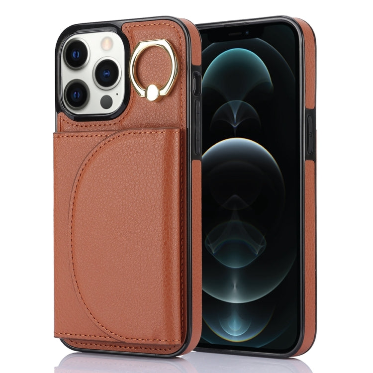 Ring Holder Card Bag Skin Feel Phone Case, For iPhone 14 Pro Max, For iPhone SE 2022 / 2020 / 8 / 7, For iPhone 13 Pro Max, For iPhone 13 Pro, For iPhone 13, For iPhone 12 / 12 Pro, For iPhone 12 Pro Max, For iPhone 11 Pro Max