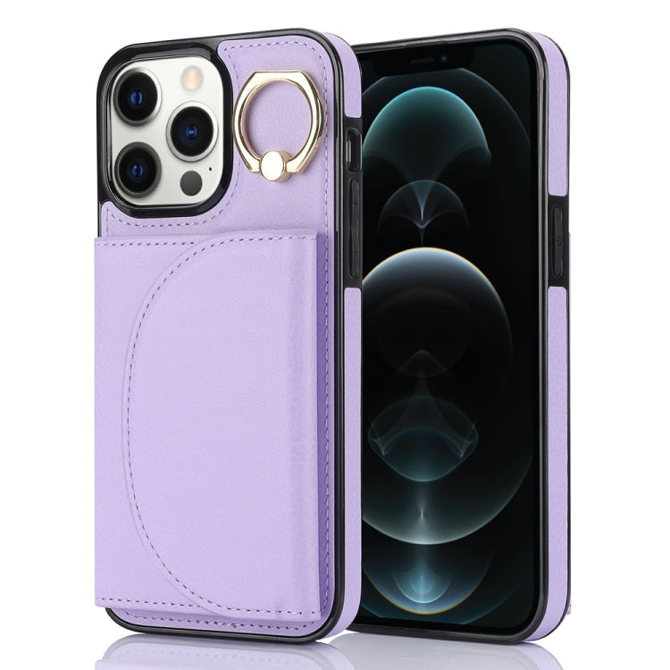 Ring Holder Card Bag Skin Feel Phone Case, For iPhone 14 Pro Max, For iPhone SE 2022 / 2020 / 8 / 7, For iPhone 13 Pro Max, For iPhone 13 Pro, For iPhone 13, For iPhone 12 / 12 Pro, For iPhone 12 Pro Max, For iPhone 11 Pro Max