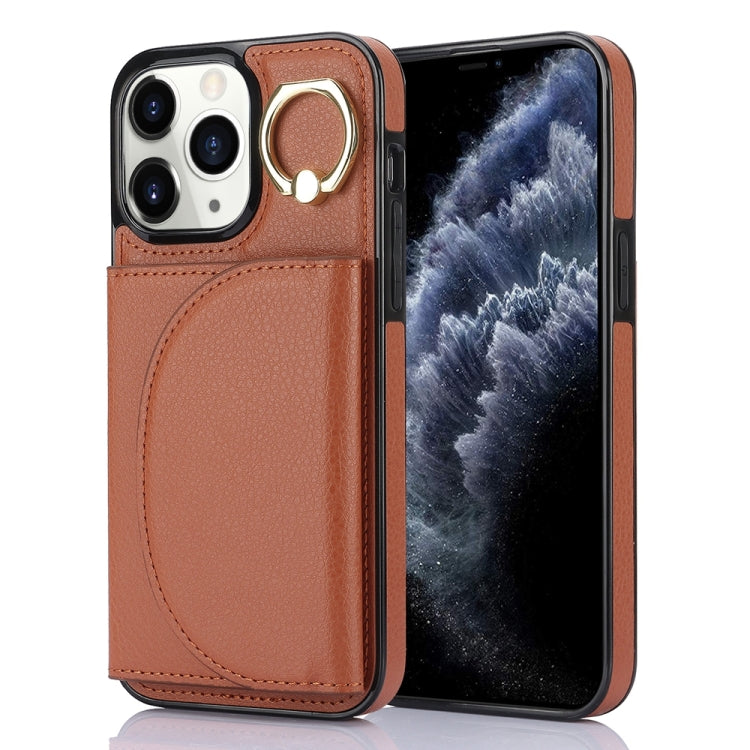 Ring Holder Card Bag Skin Feel Phone Case, For iPhone 11, For iPhone 11 Pro, For iPhone X / XS, For iPhone XR, For iPhone XS Max, For iPhone 7 Plus / 8 Plus