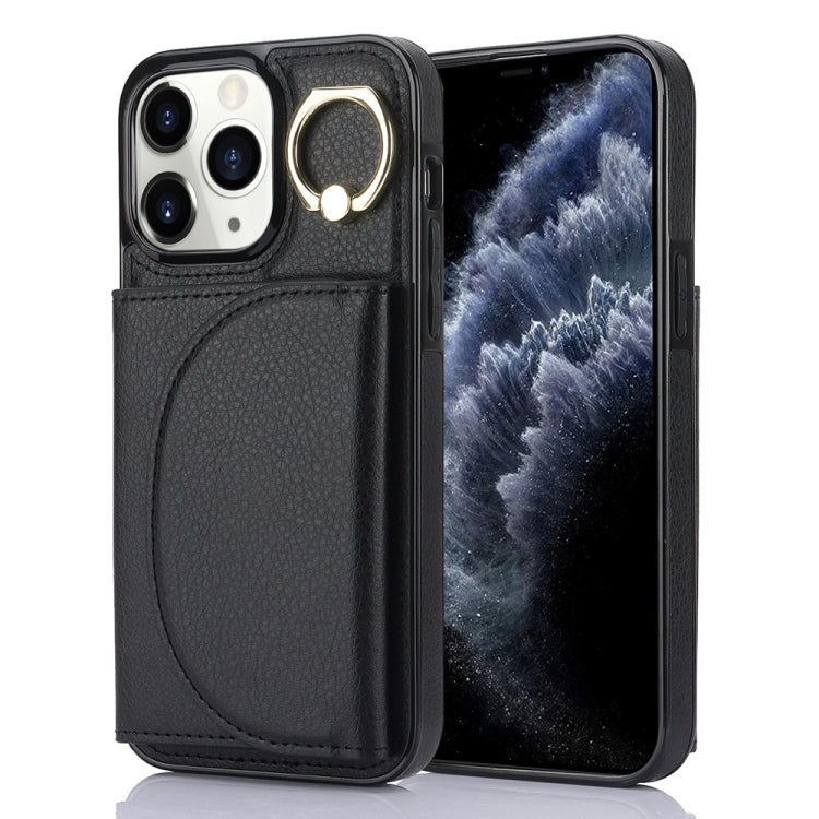 Ring Holder Card Bag Skin Feel Phone Case, For iPhone 11, For iPhone 11 Pro, For iPhone X / XS, For iPhone XR, For iPhone XS Max, For iPhone 7 Plus / 8 Plus