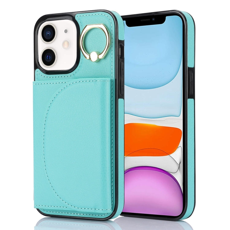 Ring Holder Card Bag Skin Feel Phone Case, For iPhone 11, For iPhone 11 Pro, For iPhone X / XS, For iPhone XR, For iPhone XS Max, For iPhone 7 Plus / 8 Plus