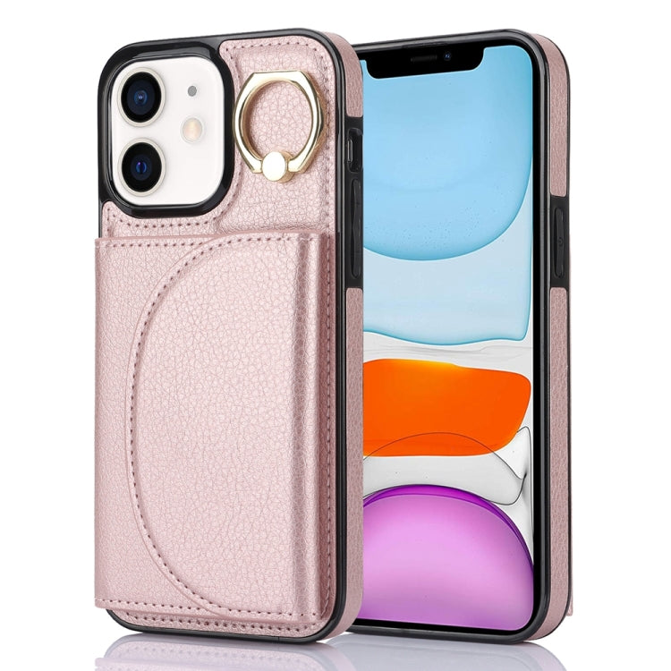 Ring Holder Card Bag Skin Feel Phone Case, For iPhone 11, For iPhone 11 Pro, For iPhone X / XS, For iPhone XR, For iPhone XS Max, For iPhone 7 Plus / 8 Plus