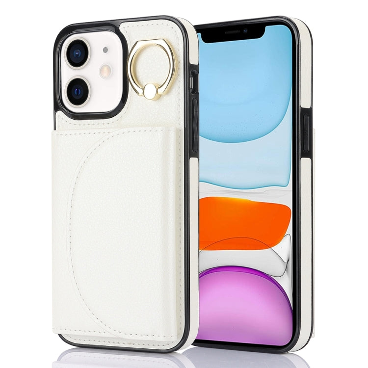 Ring Holder Card Bag Skin Feel Phone Case, For iPhone 11, For iPhone 11 Pro, For iPhone X / XS, For iPhone XR, For iPhone XS Max, For iPhone 7 Plus / 8 Plus
