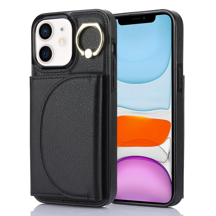 Ring Holder Card Bag Skin Feel Phone Case, For iPhone 11, For iPhone 11 Pro, For iPhone X / XS, For iPhone XR, For iPhone XS Max, For iPhone 7 Plus / 8 Plus