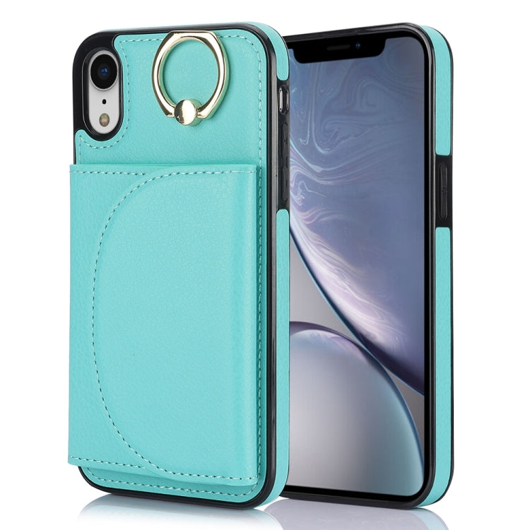 Ring Holder Card Bag Skin Feel Phone Case, For iPhone 11, For iPhone 11 Pro, For iPhone X / XS, For iPhone XR, For iPhone XS Max, For iPhone 7 Plus / 8 Plus