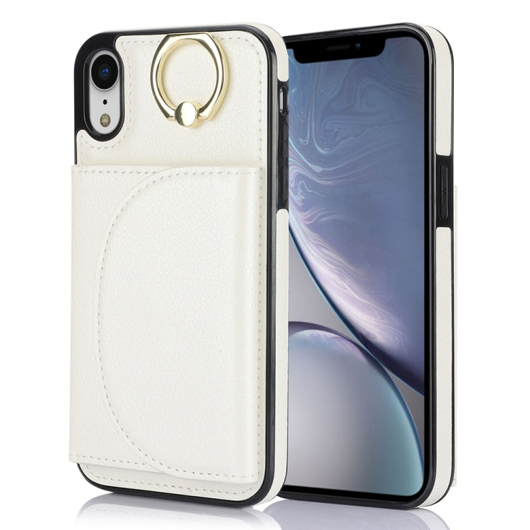 Ring Holder Card Bag Skin Feel Phone Case, For iPhone 11, For iPhone 11 Pro, For iPhone X / XS, For iPhone XR, For iPhone XS Max, For iPhone 7 Plus / 8 Plus