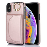 Ring Holder Card Bag Skin Feel Phone Case, For iPhone 11, For iPhone 11 Pro, For iPhone X / XS, For iPhone XR, For iPhone XS Max, For iPhone 7 Plus / 8 Plus