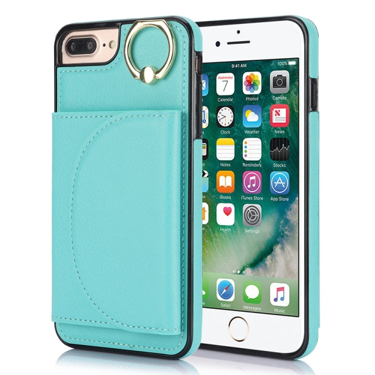 Ring Holder Card Bag Skin Feel Phone Case, For iPhone 11, For iPhone 11 Pro, For iPhone X / XS, For iPhone XR, For iPhone XS Max, For iPhone 7 Plus / 8 Plus