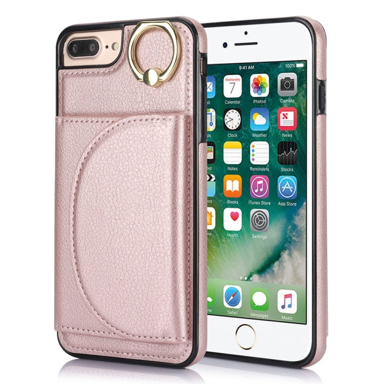 Ring Holder Card Bag Skin Feel Phone Case, For iPhone 11, For iPhone 11 Pro, For iPhone X / XS, For iPhone XR, For iPhone XS Max, For iPhone 7 Plus / 8 Plus