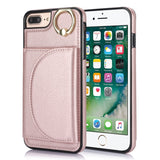 Ring Holder Card Bag Skin Feel Phone Case, For iPhone 11, For iPhone 11 Pro, For iPhone X / XS, For iPhone XR, For iPhone XS Max, For iPhone 7 Plus / 8 Plus