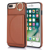 Ring Holder Card Bag Skin Feel Phone Case, For iPhone 11, For iPhone 11 Pro, For iPhone X / XS, For iPhone XR, For iPhone XS Max, For iPhone 7 Plus / 8 Plus