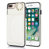 Ring Holder Card Bag Skin Feel Phone Case, For iPhone 11, For iPhone 11 Pro, For iPhone X / XS, For iPhone XR, For iPhone XS Max, For iPhone 7 Plus / 8 Plus
