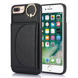 Ring Holder Card Bag Skin Feel Phone Case, For iPhone 11, For iPhone 11 Pro, For iPhone X / XS, For iPhone XR, For iPhone XS Max, For iPhone 7 Plus / 8 Plus