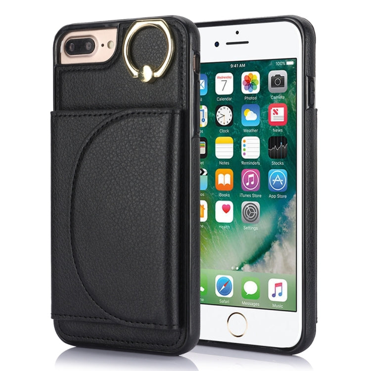 Ring Holder Card Bag Skin Feel Phone Case, For iPhone 11, For iPhone 11 Pro, For iPhone X / XS, For iPhone XR, For iPhone XS Max, For iPhone 7 Plus / 8 Plus