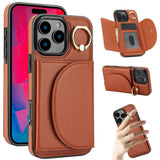 Ring Holder Card Bag Skin Feel Phone Case, For iPhone 17e / 16e, For iPhone 17 Pro Max, For iPhone 17 Pro, For iPhone 17, For iPhone Air, For iPhone 16 Pro Max, For iPhone 16 Pro, For iPhone 16 Plus