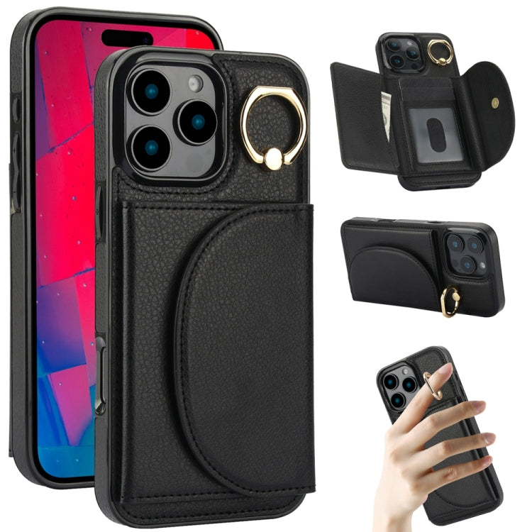 Ring Holder Card Bag Skin Feel Phone Case, For iPhone 17e / 16e, For iPhone 17 Pro Max, For iPhone 17 Pro, For iPhone 17, For iPhone Air, For iPhone 16 Pro Max, For iPhone 16 Pro, For iPhone 16 Plus
