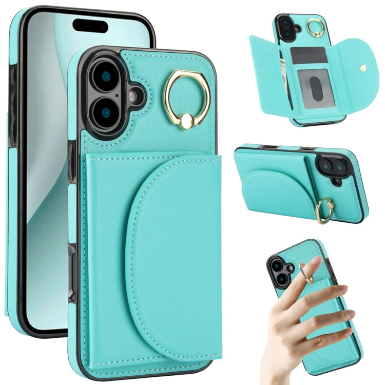 Ring Holder Card Bag Skin Feel Phone Case, For iPhone 17e / 16e, For iPhone 17 Pro Max, For iPhone 17 Pro, For iPhone 17, For iPhone Air, For iPhone 16 Pro Max, For iPhone 16 Pro, For iPhone 16 Plus