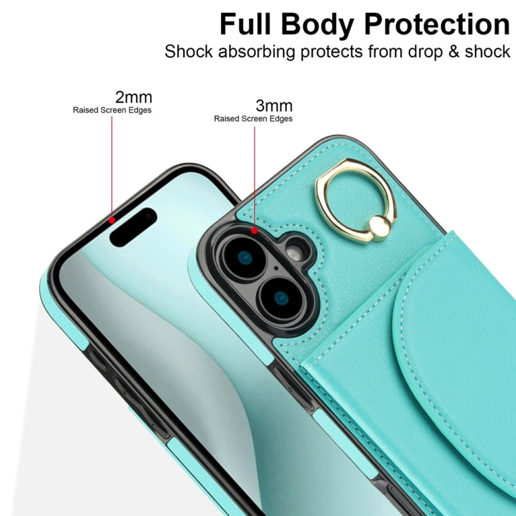Ring Holder Card Bag Skin Feel Phone Case, For iPhone 16, For iPhone 15 Pro Max, For iPhone 15 Pro, For iPhone 15 Plus, For iPhone 15, For iPhone 14 Plus, For iPhone 14, For iPhone 14 Pro