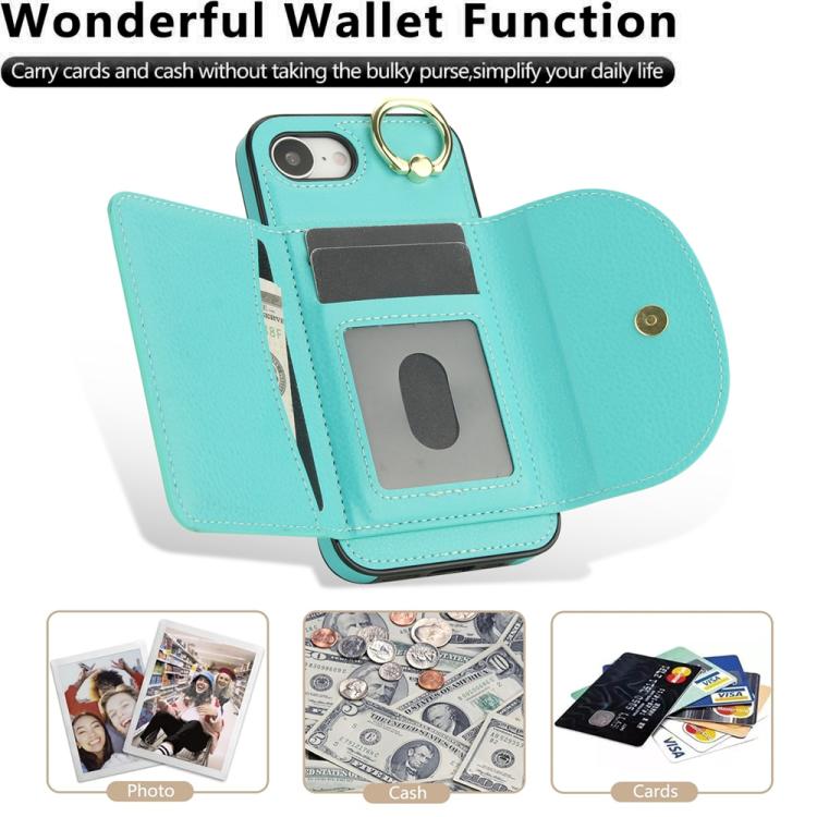 Ring Holder Card Bag Skin Feel Phone Case, For iPhone 17e / 16e, For iPhone 17 Pro Max, For iPhone 17 Pro, For iPhone 17, For iPhone Air, For iPhone 16 Pro Max, For iPhone 16 Pro, For iPhone 16 Plus
