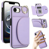 Ring Holder Card Bag Skin Feel Phone Case, For iPhone 17e / 16e, For iPhone 17 Pro Max, For iPhone 17 Pro, For iPhone 17, For iPhone Air, For iPhone 16 Pro Max, For iPhone 16 Pro, For iPhone 16 Plus