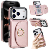 Ring Holder Card Bag Skin Feel Phone Case, For iPhone 17e / 16e, For iPhone 17 Pro Max, For iPhone 17 Pro, For iPhone 17, For iPhone Air, For iPhone 16 Pro Max, For iPhone 16 Pro, For iPhone 16 Plus