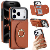 Ring Holder Card Bag Skin Feel Phone Case, For iPhone 17e / 16e, For iPhone 17 Pro Max, For iPhone 17 Pro, For iPhone 17, For iPhone Air, For iPhone 16 Pro Max, For iPhone 16 Pro, For iPhone 16 Plus