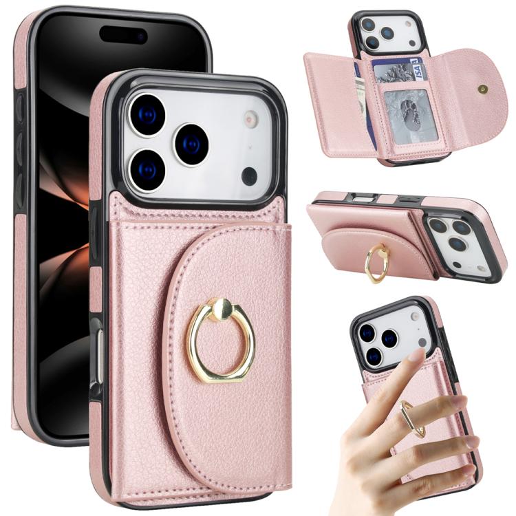 Ring Holder Card Bag Skin Feel Phone Case, For iPhone 17e / 16e, For iPhone 17 Pro Max, For iPhone 17 Pro, For iPhone 17, For iPhone Air, For iPhone 16 Pro Max, For iPhone 16 Pro, For iPhone 16 Plus