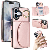 Ring Holder Card Bag Skin Feel Phone Case, For iPhone 17e / 16e, For iPhone 17 Pro Max, For iPhone 17 Pro, For iPhone 17, For iPhone Air, For iPhone 16 Pro Max, For iPhone 16 Pro, For iPhone 16 Plus