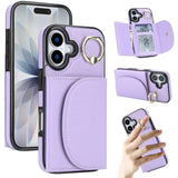 Ring Holder Card Bag Skin Feel Phone Case, For iPhone 17e / 16e, For iPhone 17 Pro Max, For iPhone 17 Pro, For iPhone 17, For iPhone Air, For iPhone 16 Pro Max, For iPhone 16 Pro, For iPhone 16 Plus