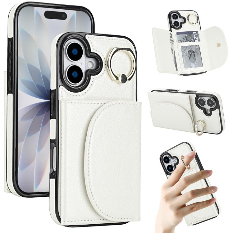 Ring Holder Card Bag Skin Feel Phone Case, For iPhone 17e / 16e, For iPhone 17 Pro Max, For iPhone 17 Pro, For iPhone 17, For iPhone Air, For iPhone 16 Pro Max, For iPhone 16 Pro, For iPhone 16 Plus