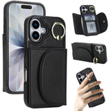 Ring Holder Card Bag Skin Feel Phone Case, For iPhone 17e / 16e, For iPhone 17 Pro Max, For iPhone 17 Pro, For iPhone 17, For iPhone Air, For iPhone 16 Pro Max, For iPhone 16 Pro, For iPhone 16 Plus