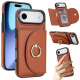 Ring Holder Card Bag Skin Feel Phone Case, For iPhone 17e / 16e, For iPhone 17 Pro Max, For iPhone 17 Pro, For iPhone 17, For iPhone Air, For iPhone 16 Pro Max, For iPhone 16 Pro, For iPhone 16 Plus