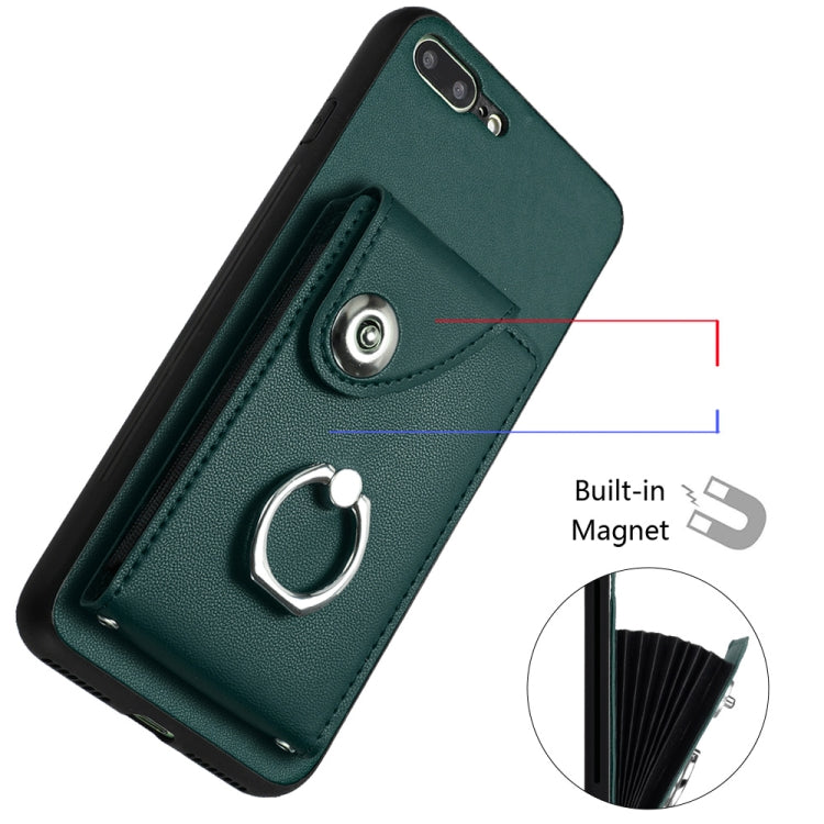Organ Card Bag Ring Holder Phone Case with Long Lanyard, For iPhone 8 Plus / 7 Plus