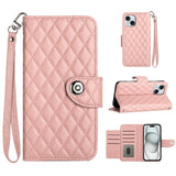 Rhombic Texture Flip Leather Phone Case with Lanyard, For iPhone 14 Pro Max, For iPhone SE 2022 / 2020 / 8 / 7, For iPhone 13 Pro Max, For iPhone 13 Pro, For iPhone 13, For iPhone 12 / 12 Pro, For iPhone 12 Pro Max, For iPhone 11 Pro Max