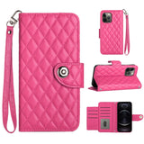 Rhombic Texture Flip Leather Phone Case with Lanyard, For iPhone 14 Pro Max, For iPhone SE 2022 / 2020 / 8 / 7, For iPhone 13 Pro Max, For iPhone 13 Pro, For iPhone 13, For iPhone 12 / 12 Pro, For iPhone 12 Pro Max, For iPhone 11 Pro Max