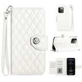 Rhombic Texture Flip Leather Phone Case with Lanyard, For iPhone 14 Pro Max, For iPhone SE 2022 / 2020 / 8 / 7, For iPhone 13 Pro Max, For iPhone 13 Pro, For iPhone 13, For iPhone 12 / 12 Pro, For iPhone 12 Pro Max, For iPhone 11 Pro Max