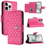 Rhombic Texture Flip Leather Phone Case with Lanyard, For iPhone 17 Pro Max, For iPhone 17 Pro, For iPhone 17, For iPhone Air, For iPhone SE 2024, For iPhone 16 Pro Max, For iPhone 16 Pro, For iPhone 16 Plus