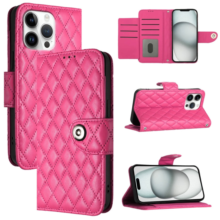 Rhombic Texture Flip Leather Phone Case with Lanyard, For iPhone 17 Pro Max, For iPhone 17 Pro, For iPhone 17, For iPhone Air, For iPhone SE 2024, For iPhone 16 Pro Max, For iPhone 16 Pro, For iPhone 16 Plus