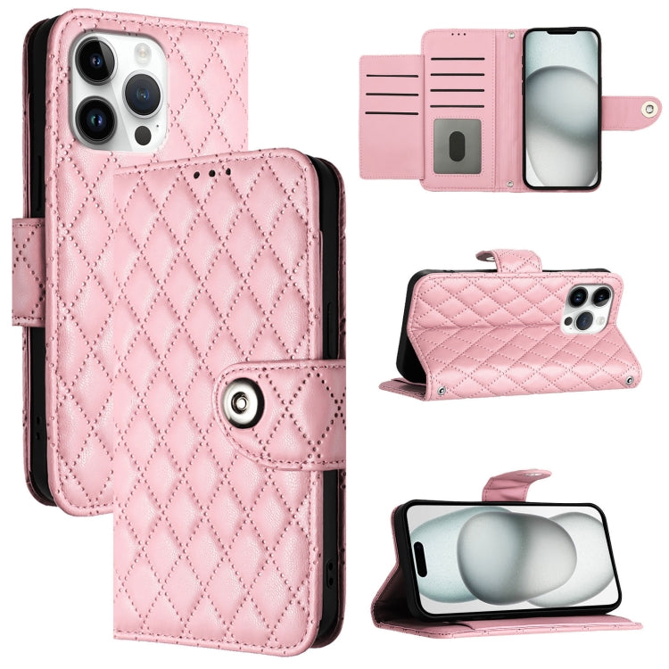 Rhombic Texture Flip Leather Phone Case with Lanyard, For iPhone 17 Pro Max, For iPhone 17 Pro, For iPhone 17, For iPhone Air, For iPhone SE 2024, For iPhone 16 Pro Max, For iPhone 16 Pro, For iPhone 16 Plus
