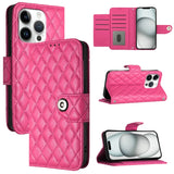 Rhombic Texture Flip Leather Phone Case with Lanyard, For iPhone 17 Pro Max, For iPhone 17 Pro, For iPhone 17, For iPhone Air, For iPhone SE 2024, For iPhone 16 Pro Max, For iPhone 16 Pro, For iPhone 16 Plus