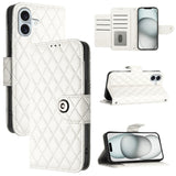 Rhombic Texture Flip Leather Phone Case with Lanyard, For iPhone 17 Pro Max, For iPhone 17 Pro, For iPhone 17, For iPhone Air, For iPhone SE 2024, For iPhone 16 Pro Max, For iPhone 16 Pro, For iPhone 16 Plus