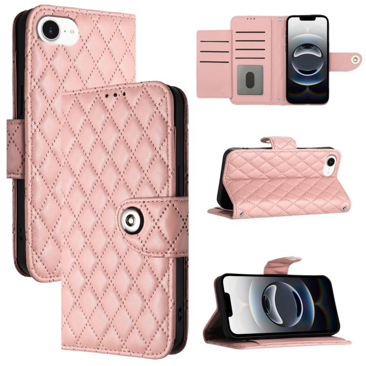 Rhombic Texture Flip Leather Phone Case with Lanyard, For iPhone 17 Pro Max, For iPhone 17 Pro, For iPhone 17, For iPhone Air, For iPhone SE 2024, For iPhone 16 Pro Max, For iPhone 16 Pro, For iPhone 16 Plus