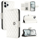 Rhombic Texture Flip Leather Phone Case with Lanyard, For iPhone 11, For iPhone 11 Pro, For iPhone XS / X, For iPhone XR, For iPhone XS Max, For iPhone 8 Plus / 7 Plus / 6s Plus